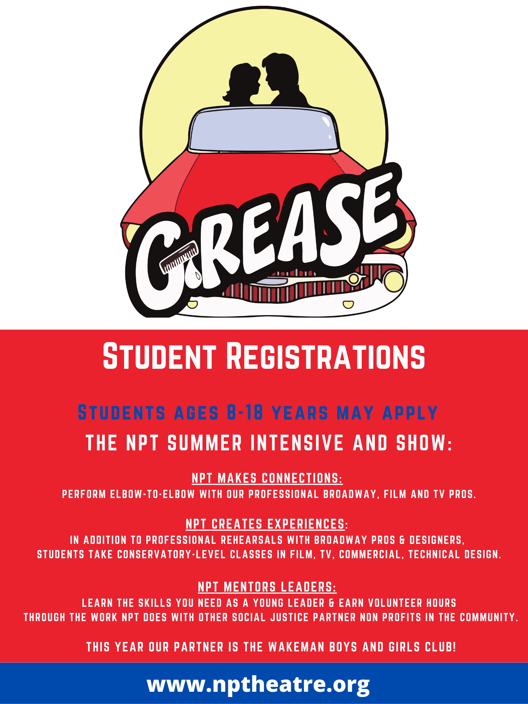 Grease Registration (Ages 1318) The New Paradigm Theatre